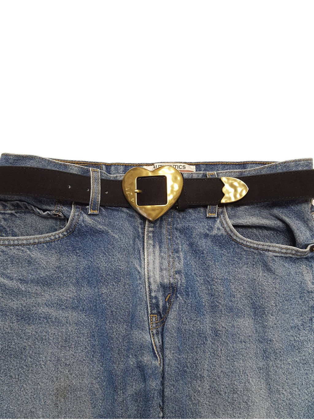 Vintage Love Heart Buckle w. real suede belt