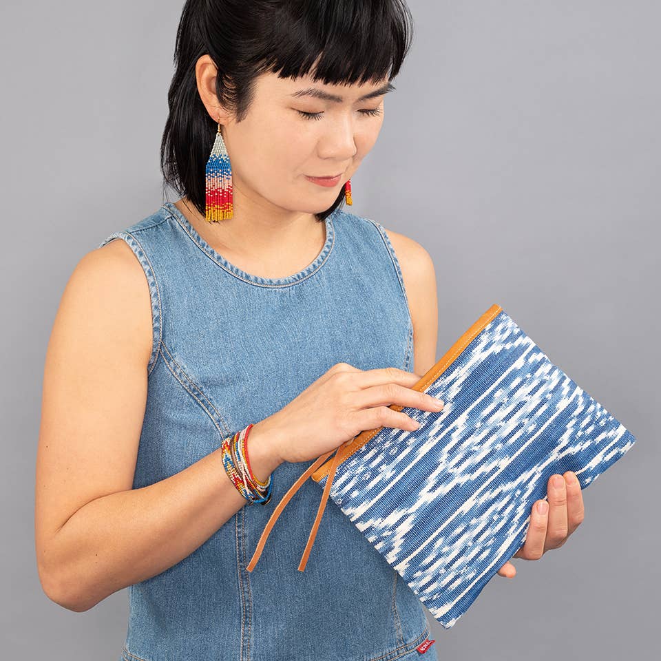 Ombre Bead Fringe Earrings