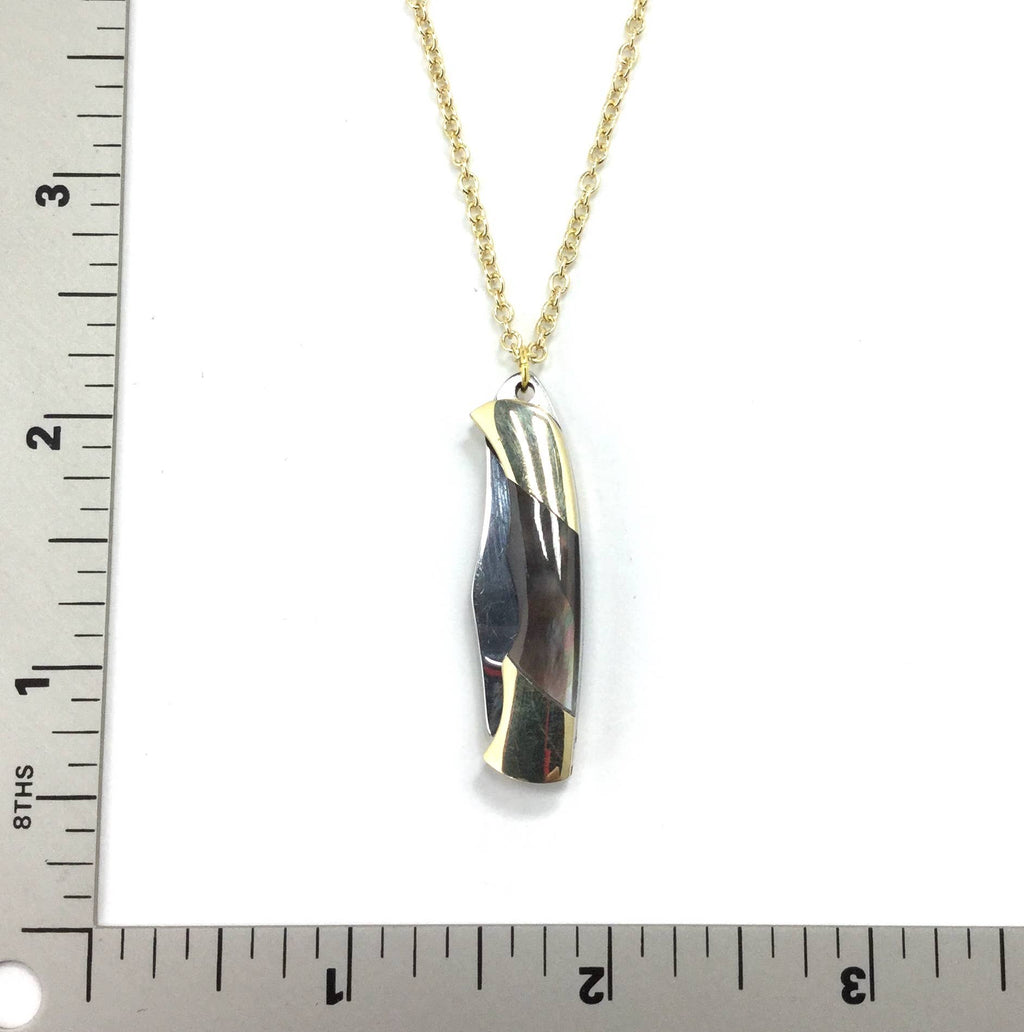 Iridescent Abalone Shell Knife Necklace