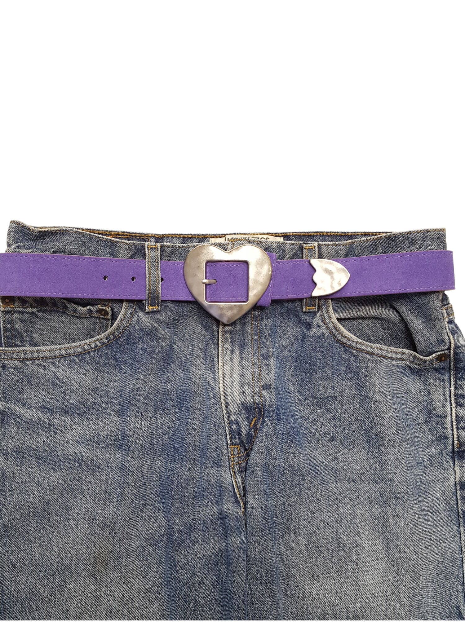 Vintage Love Heart Buckle w. real suede belt