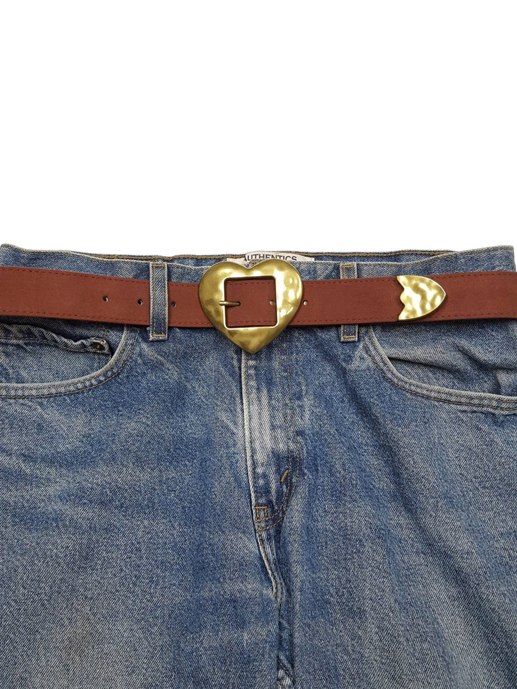 Vintage Love Heart Buckle w. real suede belt