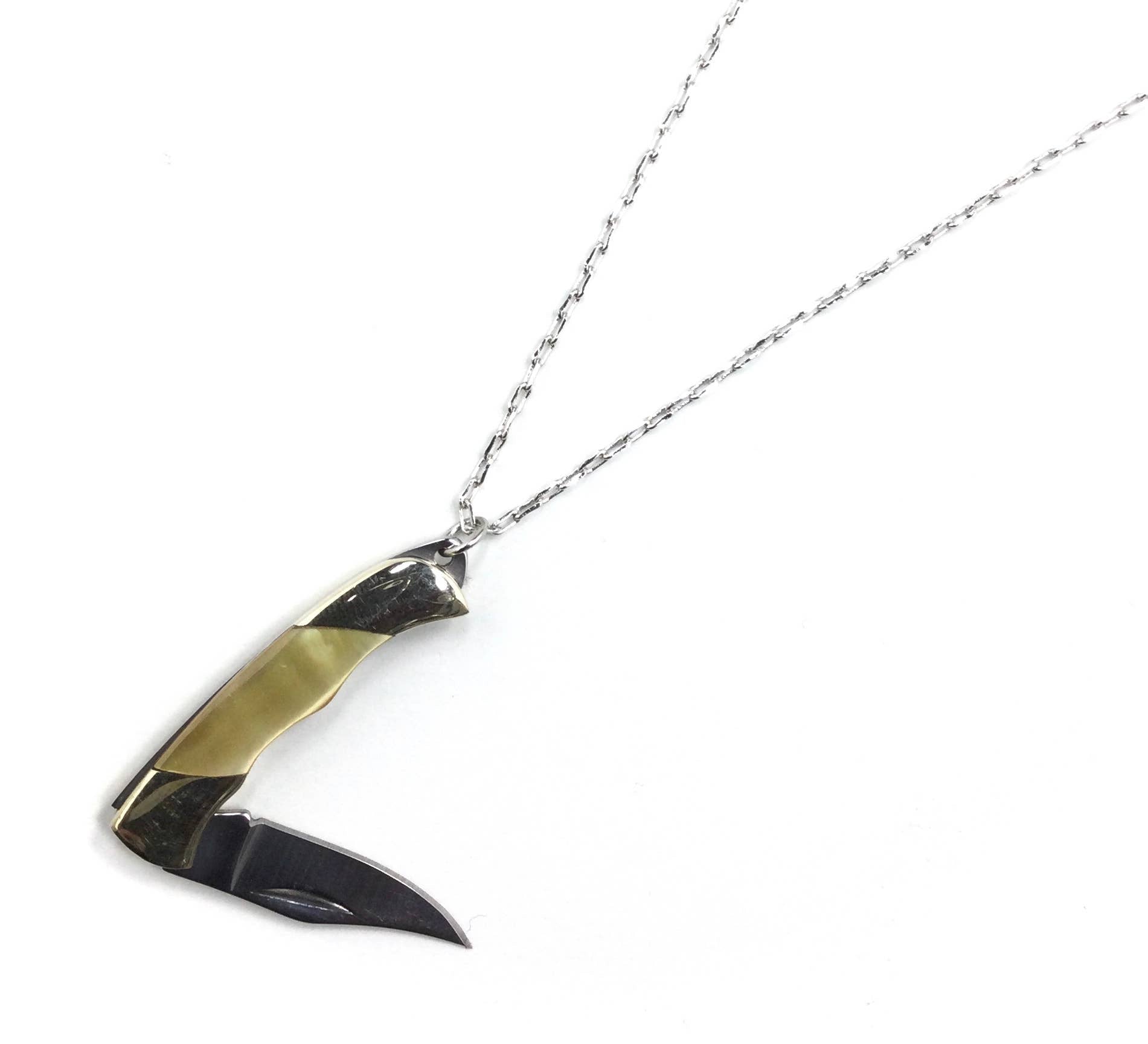 Mother of Pearl Pocket Knife Necklace