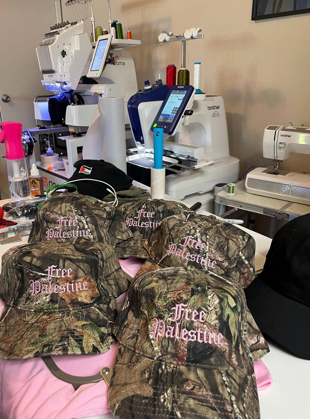Free Palestine Camouflage Pink Trucker Baseball Cap hat