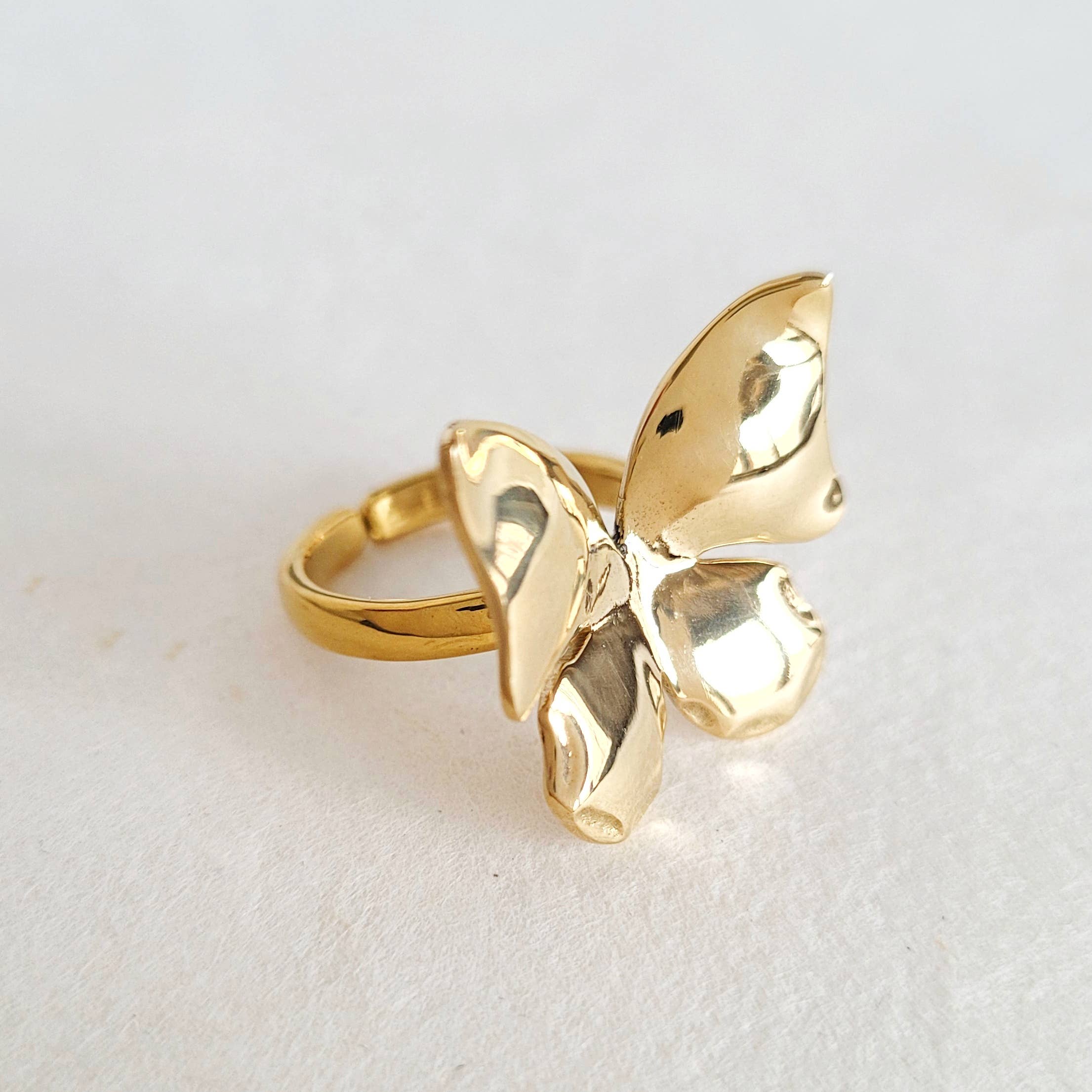 Brass ring  adjustable butterfly Ring