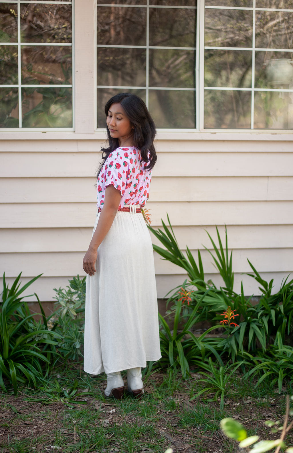 Dolman Top in Strawberry Cotton
