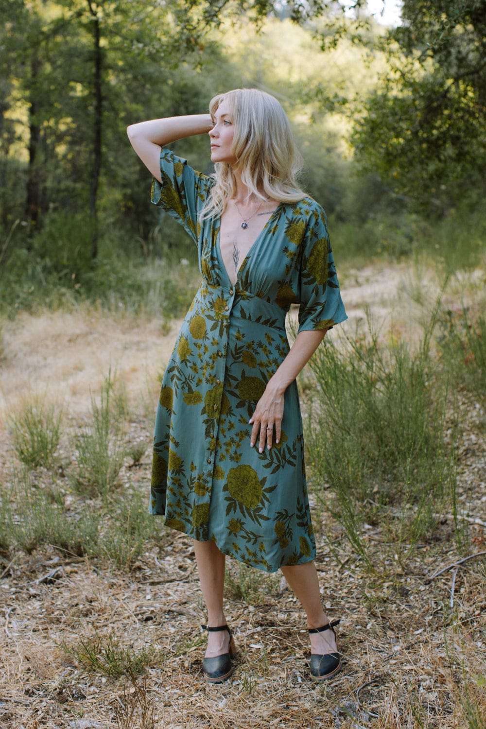 Finley Dress in Slate Marigold