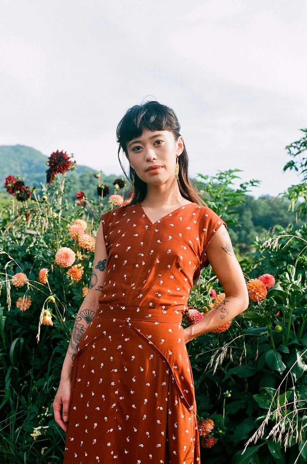 Xena Dress in Hazel Calico Flower