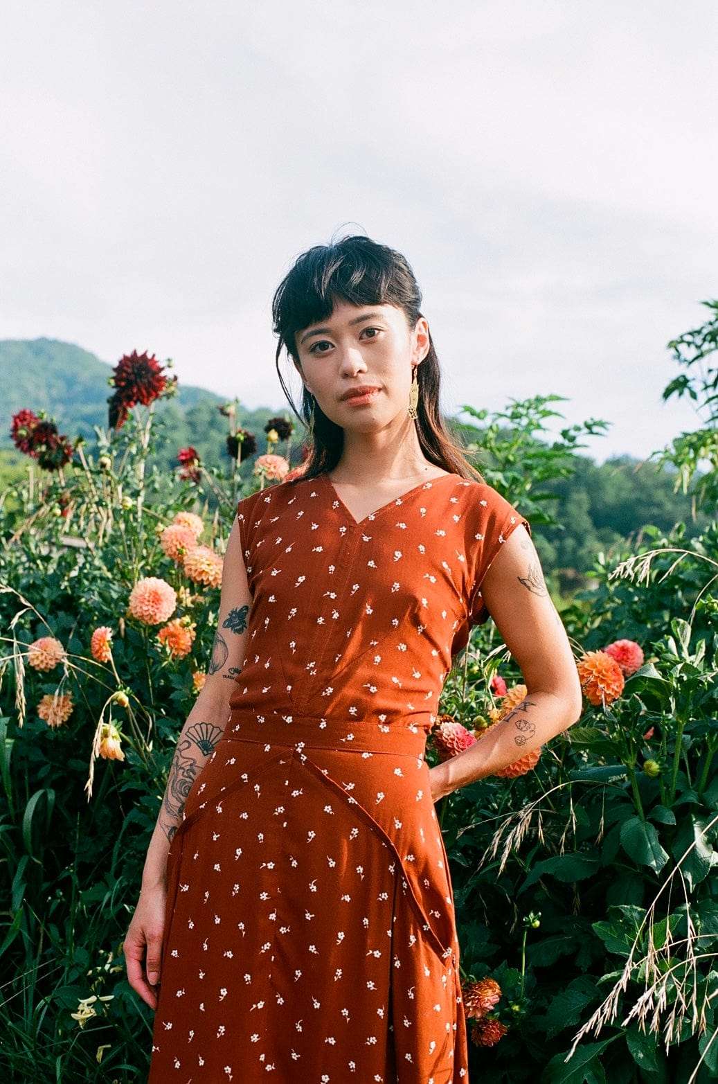 Xena Dress in Hazel Calico Flower