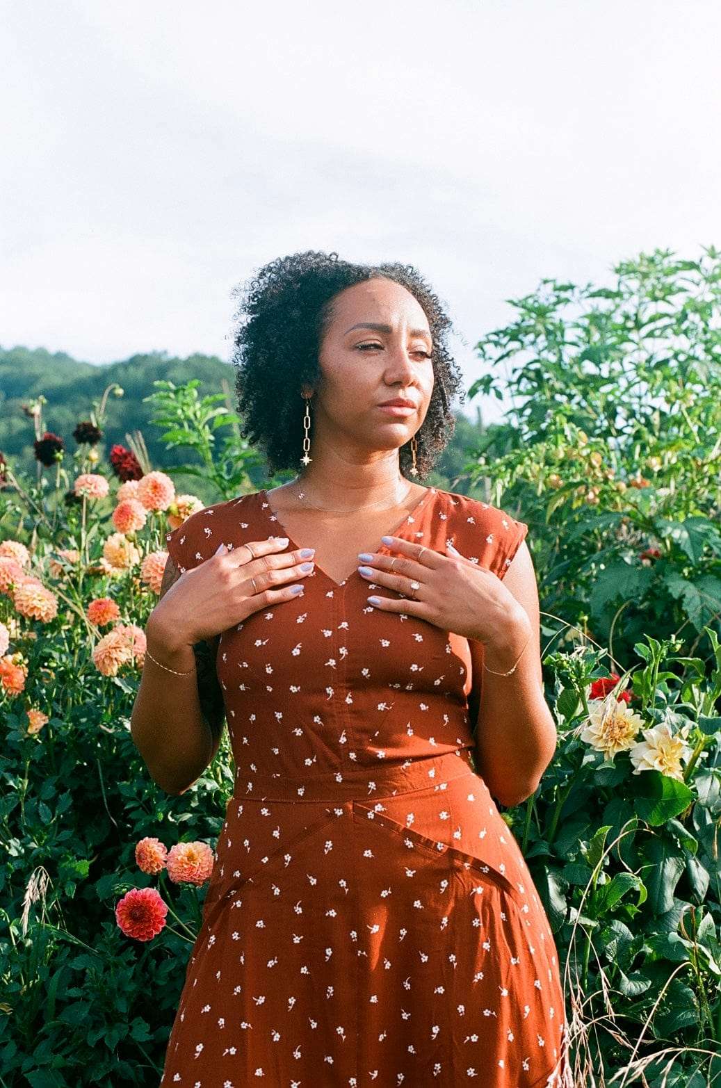Xena Dress in Hazel Calico Flower