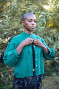 Drama Top in Emerald Green