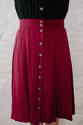 Bae Skirt in Pinot Noir Crepe