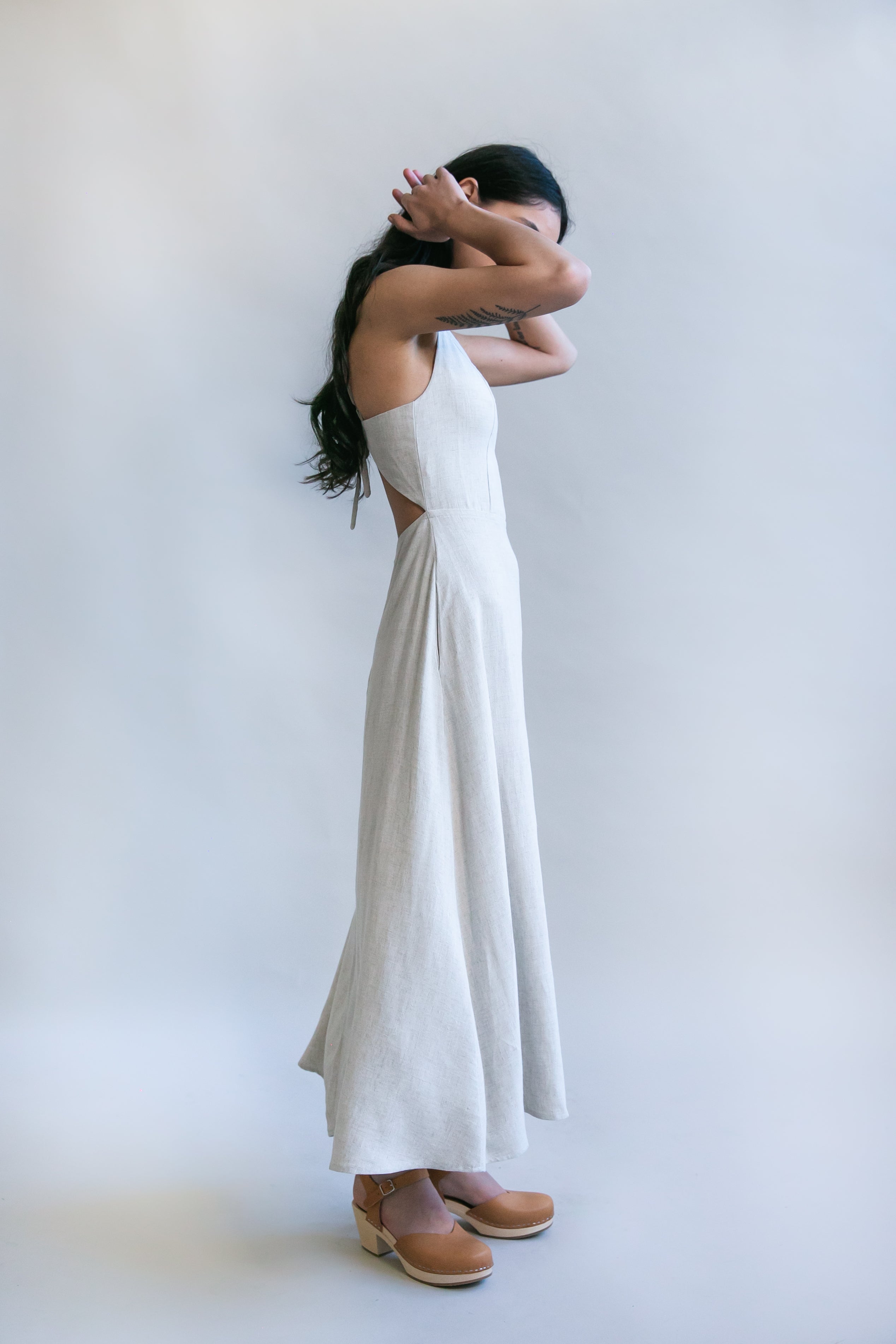 Meadow Dress in Oat Straw Linen