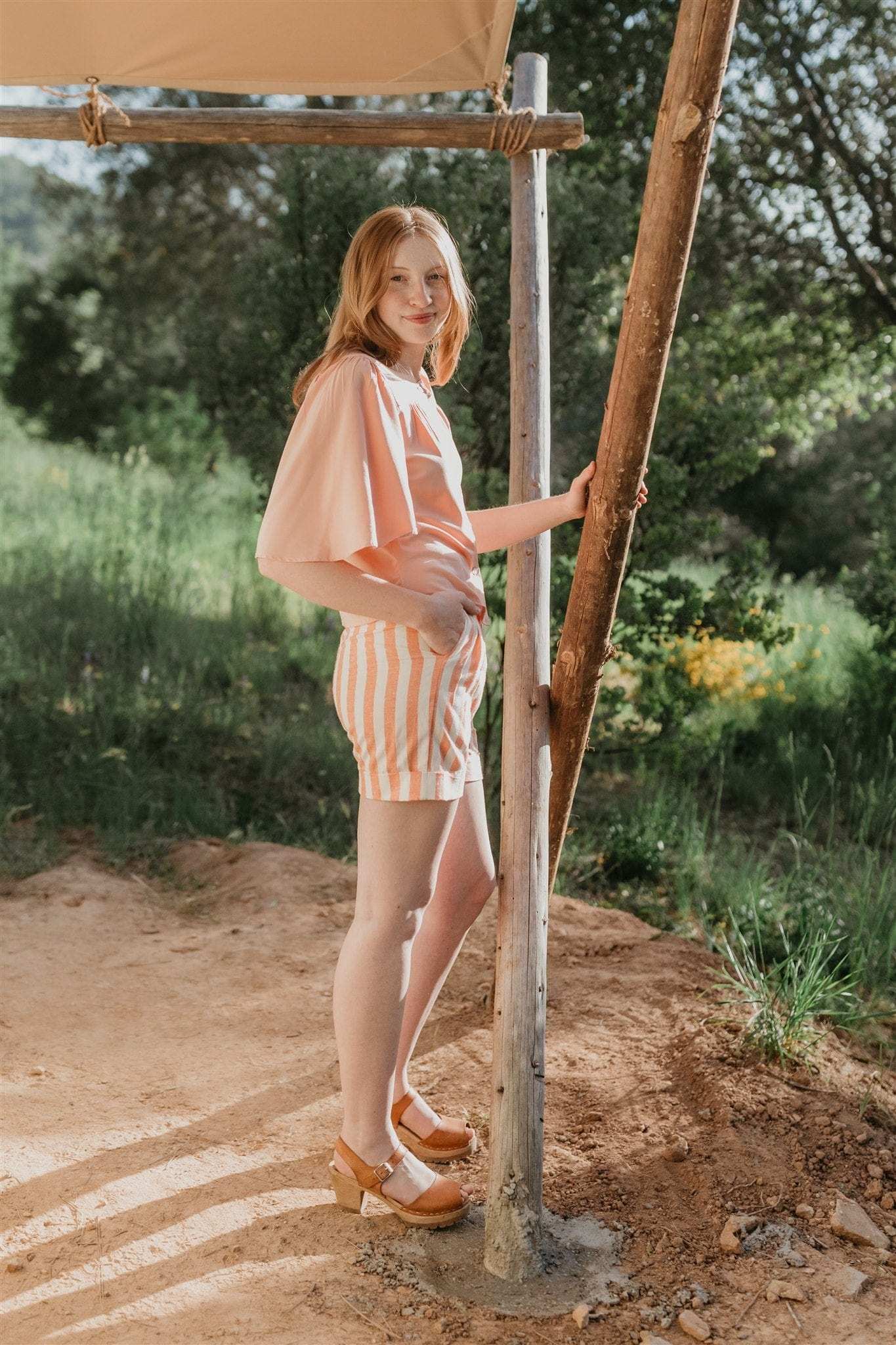 Flutter Top in Pink Blush Challis