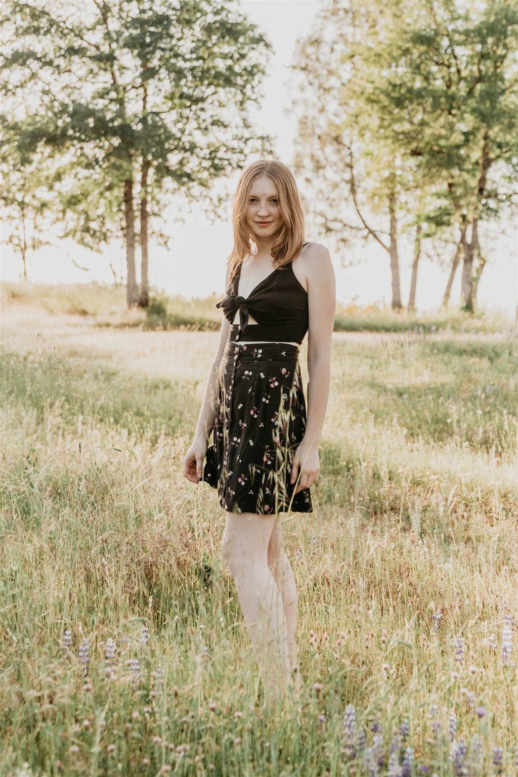 Rah Rah Skirt in Dark Floral