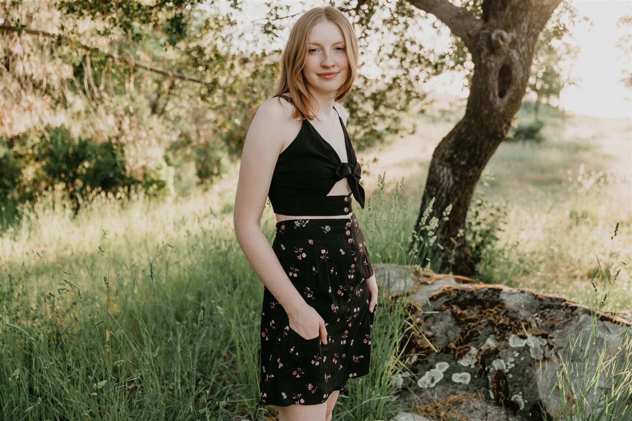 Rah Rah Skirt in Dark Floral