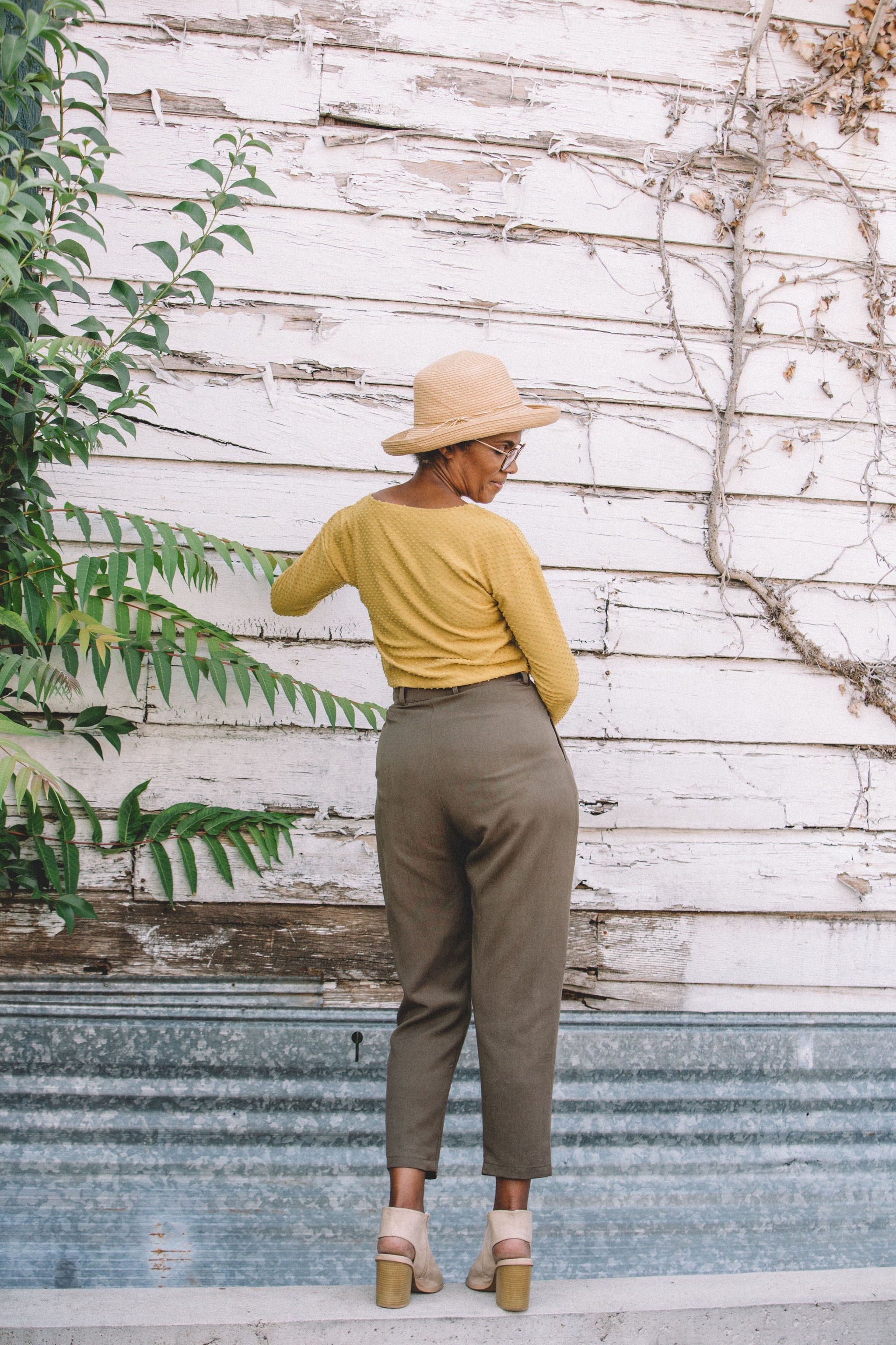 Shelby Crop Top in Dotted Dijon